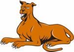 Mastiff Dog Mongrel Barking Sitting Cartoon Stock Photo