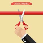 Grand Opening Poster In Flat Style Stock Photo