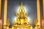 The Famous Golden Buddha Image In Wat Benchamabophit (marble Tem Stock Photo