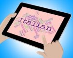 Italian Language Represents Italy Foreign And Text Stock Photo