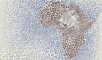 Pattern Of Leopard Head And Fur On Africa Map Stock Photo