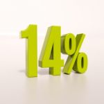 Percentage Sign, 14 Percent Stock Photo