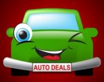 Auto Deals Indicates Bargain Car 3d Illustration Stock Photo