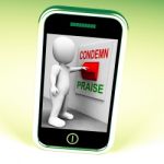 Condemn Praise Switch Means Appreciate Or Blame Stock Photo