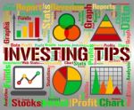 Investing Tips Indicates Return On Investment And Advice Stock Photo