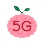5g Communication Technology With Human Brain And Leaf Stock Photo