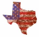 Texas State Map Flag Pattern Stock Photo