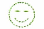 Smiling Face With Gooks Made Of Hemp Leaves Stock Photo