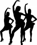 Silhouette female dancers Stock Photo