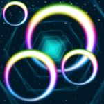 Rainbow Circles Background Means Hexagons Round And Colors
 Stock Photo