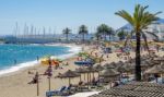 Marbella, Andalucia/spain - May 4 : View Of The Beach At Marbell Stock Photo