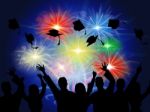 Fireworks Education Shows New Grad And Achievement Stock Photo