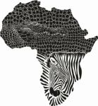 Crocodile And Zebra As A Background Map Of Africa Stock Photo