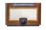 Antique Radio Isolated On  White Stock Photo