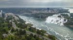Chutes Du Niagara, Frontiere, Horseshoe Falls Stock Photo