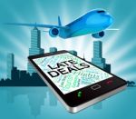 Late Deals Represents Last Moment And Airplane 3d Rendering Stock Photo