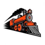 Steam Locomotive Speeding Mascot Stock Photo