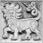Big Fabulous Lion, Bas-relief Stock Photo