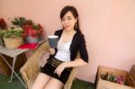 Portrait Of Thai Adult Women Office Beautiful Girl Drinking Coffee Stock Photo