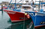Fishing Boats Moored In Los Christianos Harbour Tenerife Stock Photo