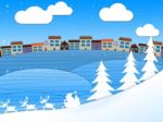 Snow Xmas Shows Christmas Greeting And Wintry Stock Photo