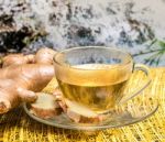 Ginger Root Represents Tea Break And Beverage Stock Photo