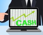 Cash Chart Graph Displays Increase Wealth Money Currency Stock Photo