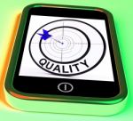 Quality Smartphone Means Excellent Goods And Customer Satisfacti Stock Photo