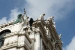 Statues On The Roof Of Santa Maria Del Giglio Venice Stock Photo