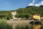 Small Village Of San Felice On The Eastern Side Of Lake Endine I Stock Photo