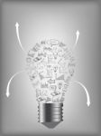 Creative Light Bulb With Business Finance Chart And Graph Idea Concept Stock Photo