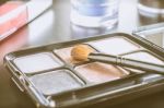 Cosmetics Brush And Palette And Lip Gloss And Eyeshadow Vintage Stock Photo