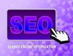 Seo Button Indicates Web Site And Click Stock Photo