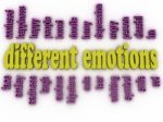 3d Image Different Emotions Concept Word Cloud Background Stock Photo