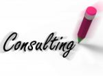 Consulting With Pencil Displays Written Consultation And Advice Stock Photo