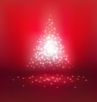 Abstract Magic  Light On Red Background For Christmas Stock Photo