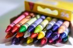 Box Of Crayons Stock Photo