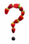 Question Mark With Strawberries Stock Photo