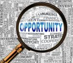 Opportunity Magnifier Means Commerce Possibilities 3d Rendering Stock Photo
