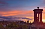 Edinburgh City At Sunset Stock Photo