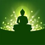 Buddha Silhouette And Abstract Light For Buddhism Stock Photo