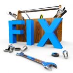 Fix Word Indicates Mend Repairs And Device Stock Photo