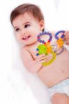 Baby Playing With Toys Stock Photo