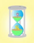 Make Money In The Hourglass Stock Photo