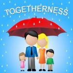 Family Togetherness Shows Children And Parents Together Stock Photo