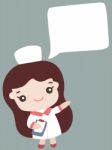 Cartoon Nurse With Empty Space For Your Text Stock Photo