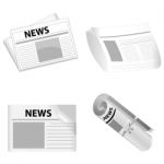 Newspaper Icons Stock Photo