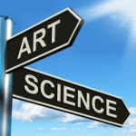 Art Science Signpost Means Creative Or Scientific Stock Photo