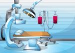 Cartoon  Illustration Interior Surgery Operation Room With Separated Layers Stock Photo