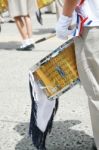 Playing Snare Drums In Parade Stock Photo